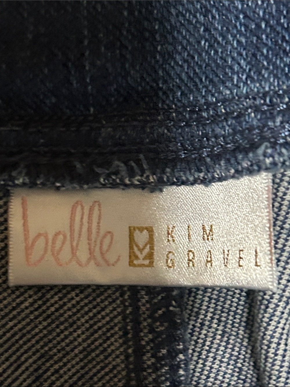 Belle by Kim Gravel Dark Blue Rolled Cuff  Pull On Boyfriend Jeans Size 14 - Picture 3 of 7